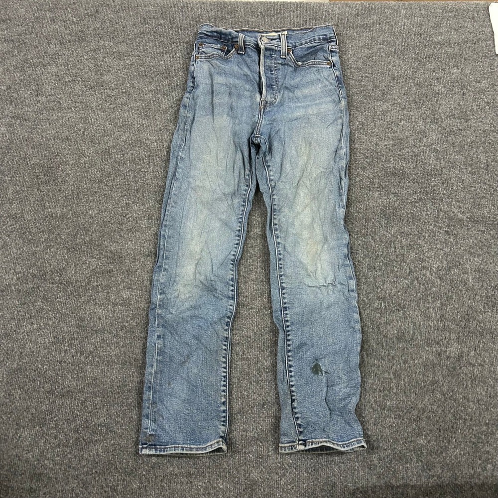 Levi's Jeans Womens Size 27 Wedgie Straight Light Blue Denim High Rise Stain